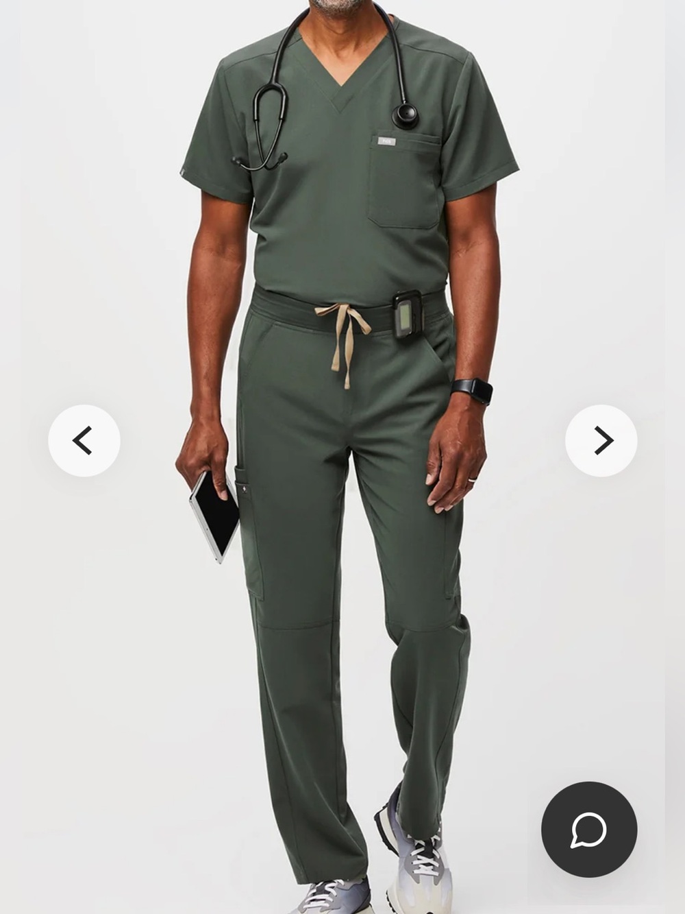 Mens Fig moss green scrub set